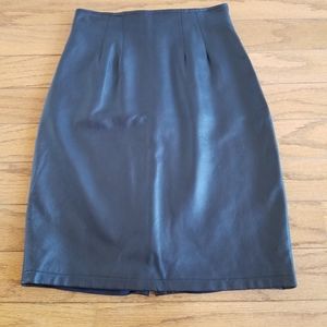 EREZ SPORT Vintage Black Leather Mini Skirt Size 4